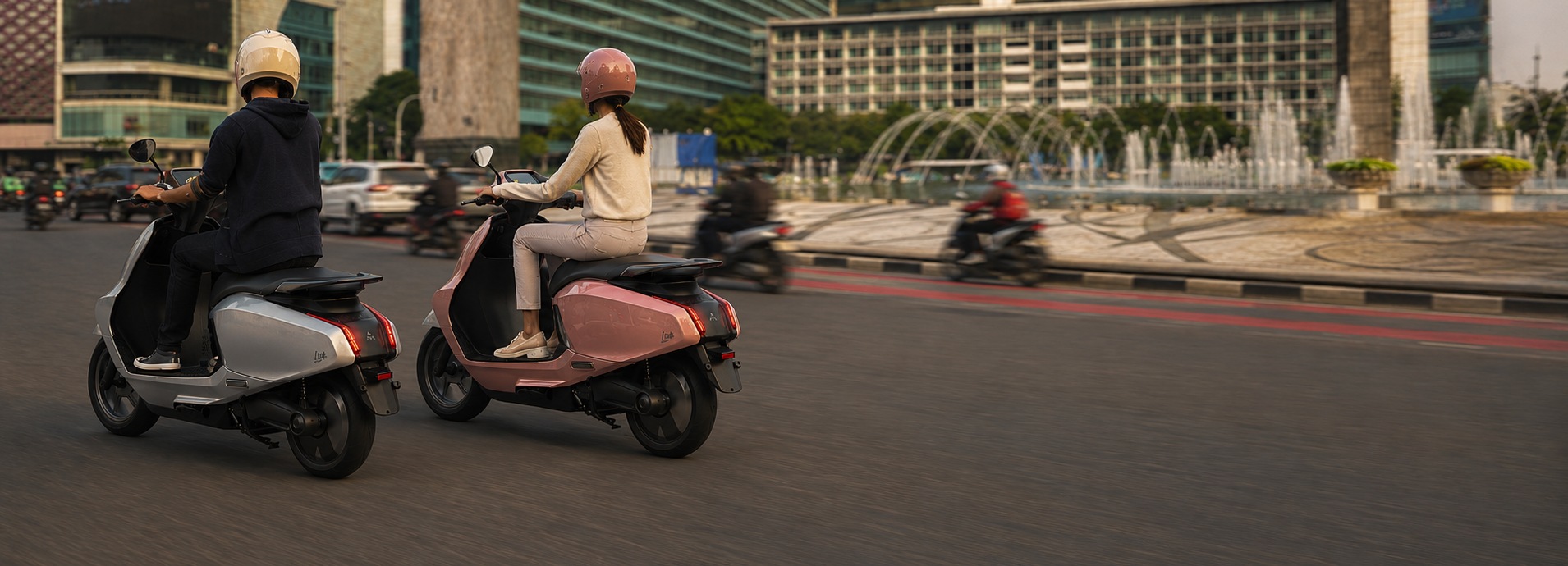 Rider on Luna scooter